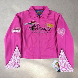 VTG JH Design Jeff Hamilton Disney Princess Nascar Jacket Adult Large NWT Racing